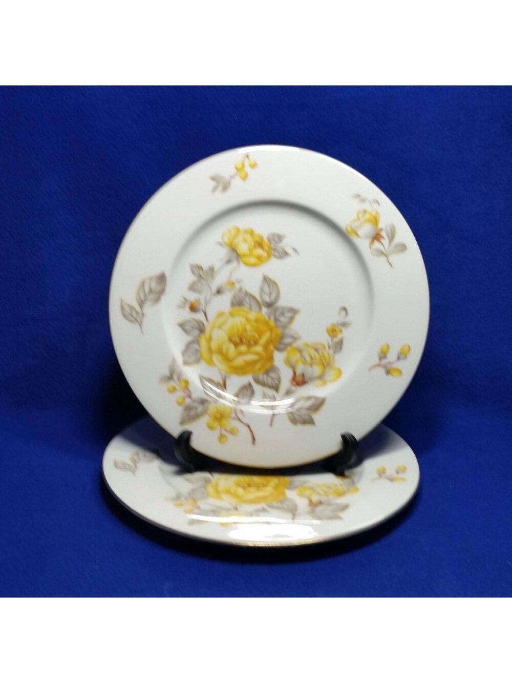 Yellow Roses Dinner Plates Set of 2 Mayfair By Castleton China Made In USA